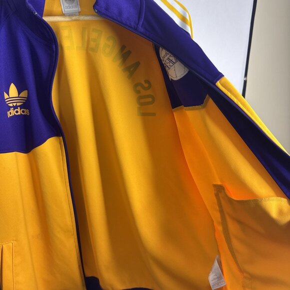Adidas Lakers Track Jacket Small Purple Gold Full Zip Vintage Style - Picture 8 of 10